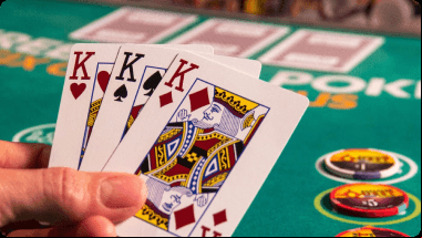 Live three-card poker