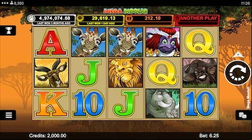 Mega Moolah game screenshot