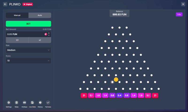 BitStarz Plinko screenshot