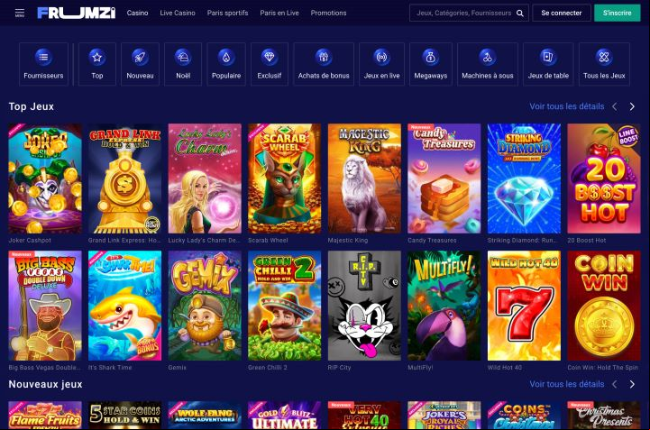 Frumzi casino screenshot 2