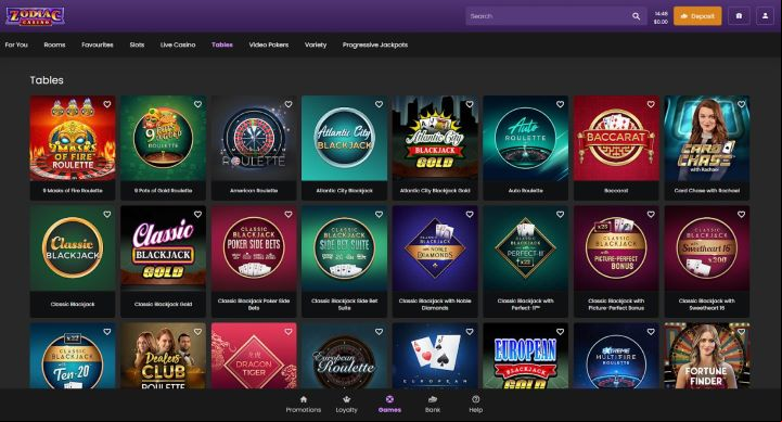 Zodiac Casino screenshot 3