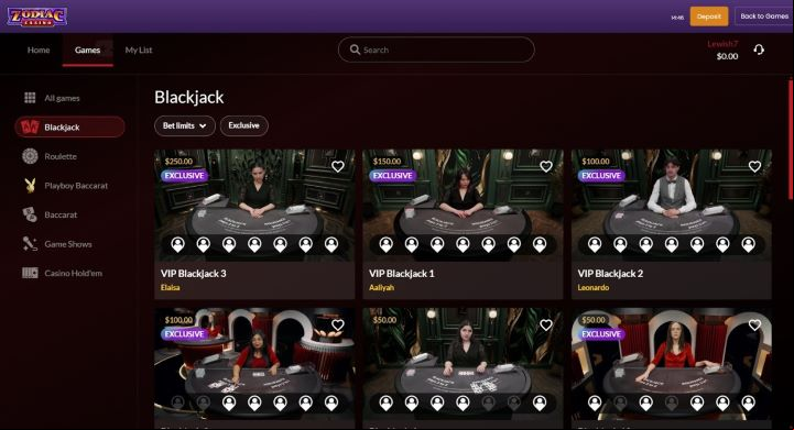 Zodiac Casino screenshot 4